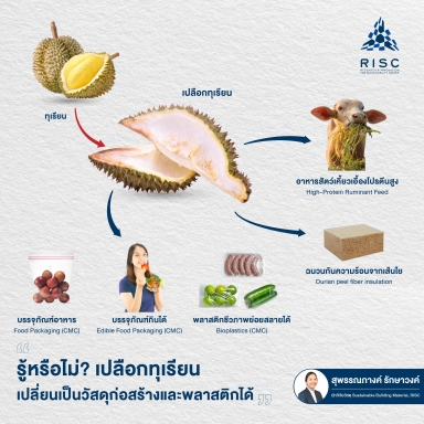 รู้หรือไม่? ​เปลือกทุเรียนทำวัสดุก่อสร้างและพลาสติกได้​